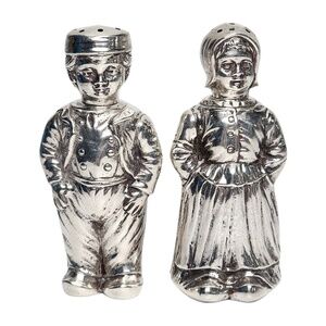 830 Silver Dutch Boy and Girl Figural Salt & Pepper Shakers #16020